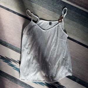 White sequin top